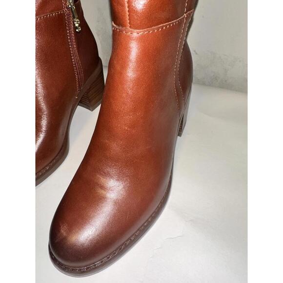 Naturalizer Womens Size 6 Classic Brown Leather Knee-High Boots with Block Heel - Picture 6 of 9